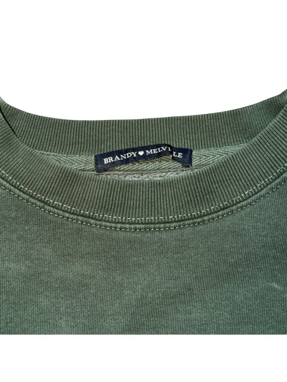 Brandy Melville Erica Sweatshirt Hawaii In Gold Lettering-Green-GUC - Picture 3 of 6